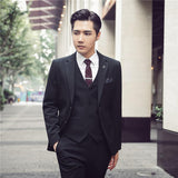 Casual Groom Attire Tuxedo Suits for Men Business Suit Men's Three-Piece Casual Business Blazer