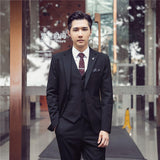 Casual Groom Attire Tuxedo Suits for Men Business Suit Men's Three-Piece Casual Business Blazer