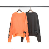 We11done Hoodie Autumn and Winter Chocolate Snowflake Puff Print round Neck Pullover for Men and Women