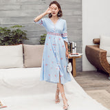 Beth Dutton Bohemian Dress Summer Spring Midi Dresses Embroidered Dress for Women Seaside Vacation Dress