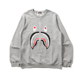 Shark Print Sweatshirts Zipper round-Neck Pullover Autumn and Winter Male and Female Couples Wear Base