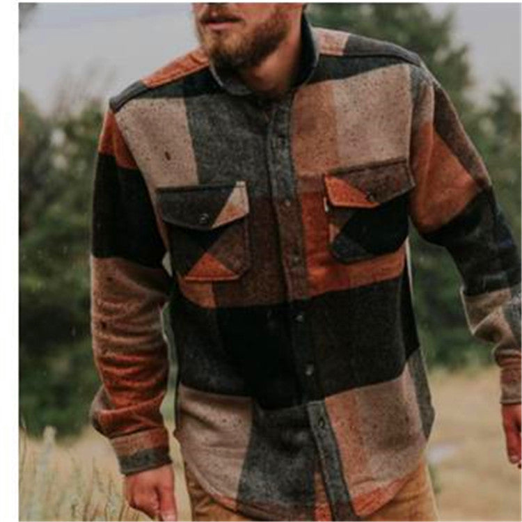 John Dutton Jacket Woolen Slim Fit Plaid Shirt Coat Men