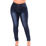 Women Plus Size Jeans High Waist Slim Denim Skinny Pants