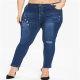 Women Plus Size Jeans Ripped Skinny Stretch Jeans for Women