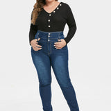 Women Plus Size Jeans Fashion Denim Skinny Pants Women