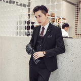 Casual Groom Attire Tuxedo Suits for Men Business Suit Men's Three-Piece Casual Business Blazer