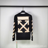 Off White Long Sleeve Round Neck Neck Sweatshirt Autumn And Winter Round Rubber Strip Crew Neck Pullover Sweatshirt Men And Women