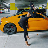 Women's Spring Clothing Long Sleeve High Neck Sexy Backless Hip Raise Skinny Sports Jumpsuit
