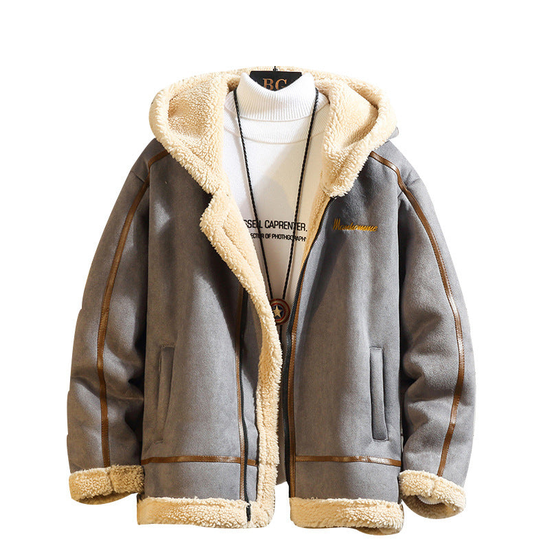 Bane Coat Lamb Wool Hooded Cotton-Padded Coat