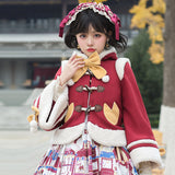 Gothic Lolita Harajuku Style Clothing Lolita Autumn and Winter Cape Coat Thickened Cloth New Year Coat