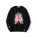 Shark Print Sweatshirts Shark Head Tiger Head Printed Pullover Sweatshirt round Neck Bottoming Shirt