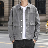 Corduroy Patch Jacket Men's Spring and Autumn Corduroy Slim Fit