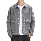 Corduroy Patch Jacket Men's Spring and Autumn Corduroy Slim Fit
