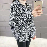Women Dalmatian Coat Leopard Print Wool Coat Thick Loose Short