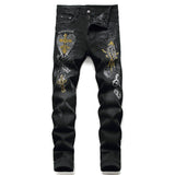 CHH Chrome Hearts Jeans Men's Jeans Printed Black Slim Pants