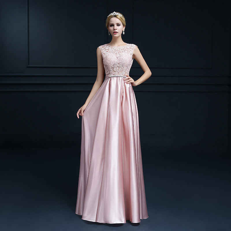 Prom Dresses Double-Shoulder Banquet Evening Dress Long Host Elegant Graceful Catwalk Waist-Tight Evening Dress for Women
