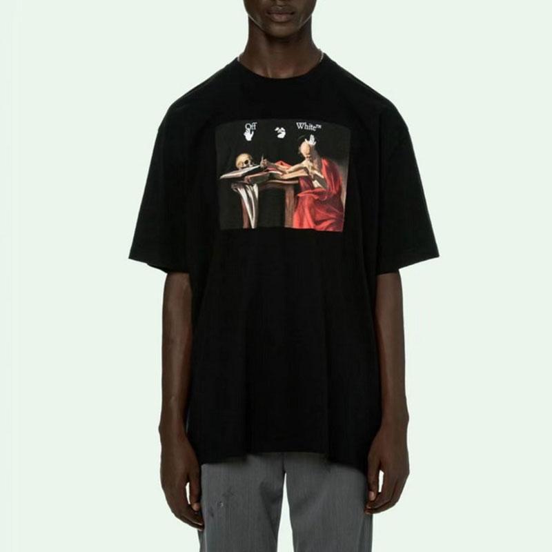 Off White T Shirt Arrow Casual Printed Men's Women's ShortSleeved Tshirt Cotton Fashion Owt