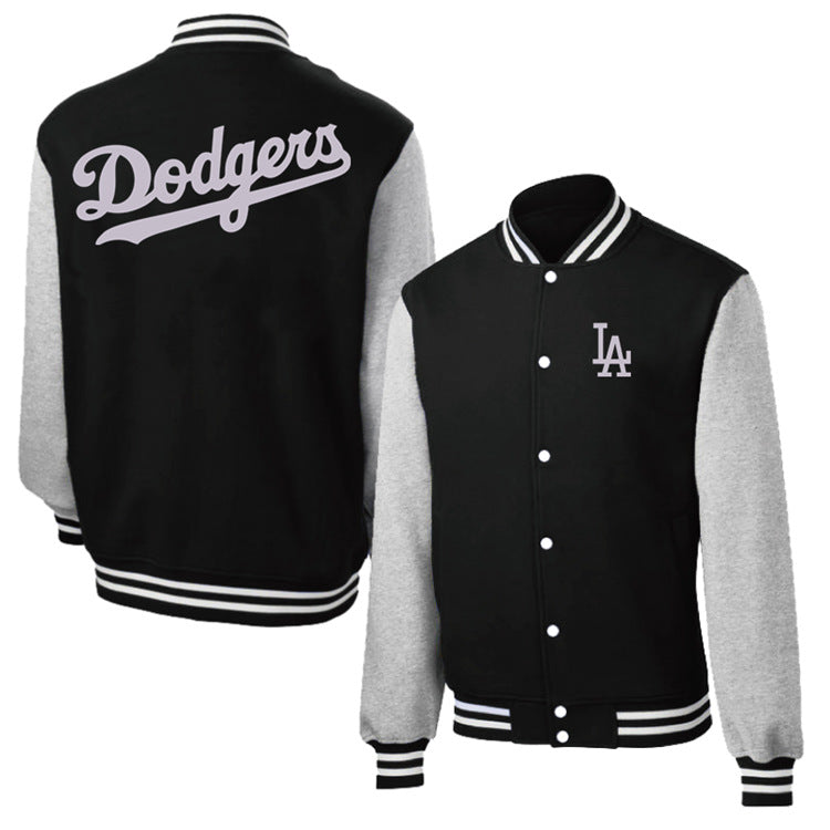 Dodgers Letter Man Jacket Outfit Senior Jackets Varsity Baseball College Coat Men's Autumn and Winter Thickening Jacket Sports and Leisure