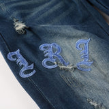 Amiri Jeans Casual Hip Hop Wash Splash-Ink Painted Slim Jeans Casual Fashionable 838