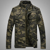 Men Fit Bomber Jacket Windbreaker Moto Street Coat for men Autumn Air Force One Camouflage Workwear Jacket Stand Collar