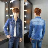 Cotton Solid Men's Denim Trucker Jacket Mens Spring Autumn Casual Slim Fit Bomber Jackets Men Jean Coat Men Outwear Male Cowboy plus Size Men's