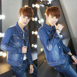 Cotton Solid Men's Denim Trucker Jacket Mens Spring Autumn Casual Slim Fit Bomber Jackets Men Jean Coat Men Outwear Male Cowboy plus Size Men's