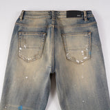 Amiri Jeans Casual Hip Hop Wash Splash-Ink Painted Slim Jeans Casual Fashionable 6556