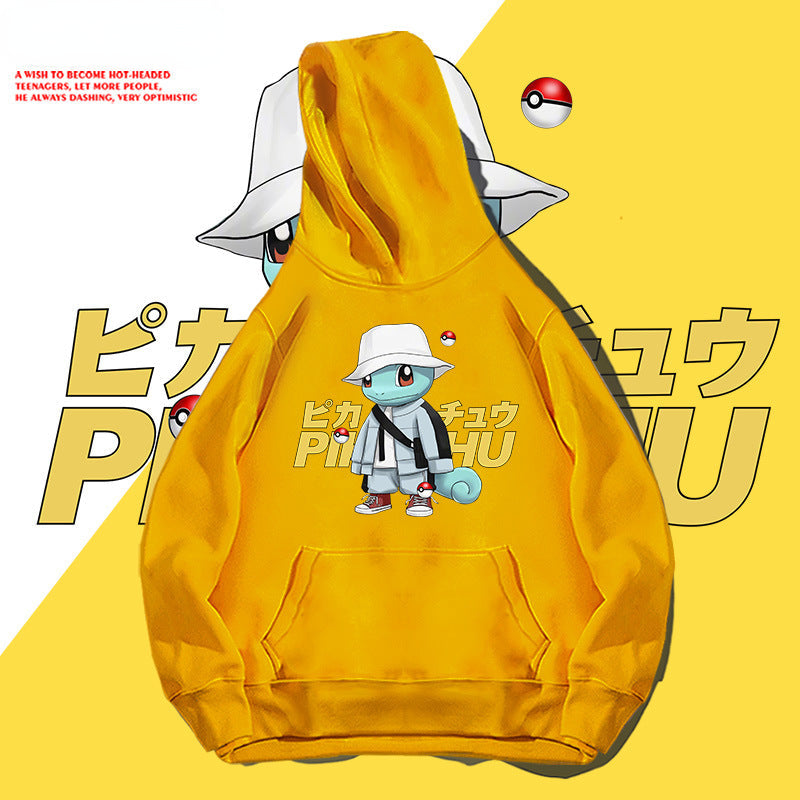 Men and Women Pokemon Pikachu Hoodie Pikachu Squirtle Hooded Sweater