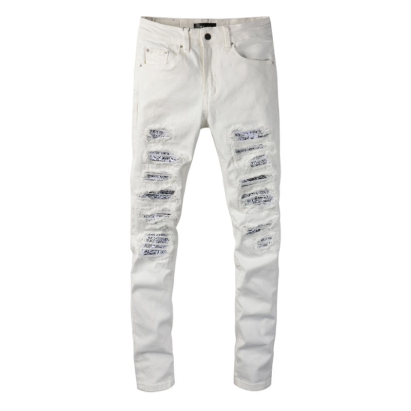 Amiri Jeans Casual Hip Hop Wash Splash-Ink Painted Slim Jeans Casual Fashionable 843
