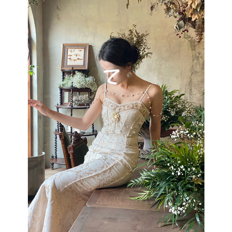 Vintage Empire Waist Dress Embroidered Dress Slimming Retro Minority Dress