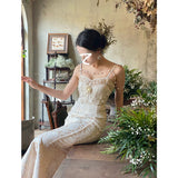 Vintage Empire Waist Dress Embroidered Dress Slimming Retro Minority Dress