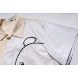 Men T Shirt Summer Casual Tops Cartoon Bear Multicolor Printing Fashion Cropped Sleeve