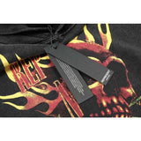 Present Hoodie Skull Rose Print Limited Distressed Loose Hooded Sweater