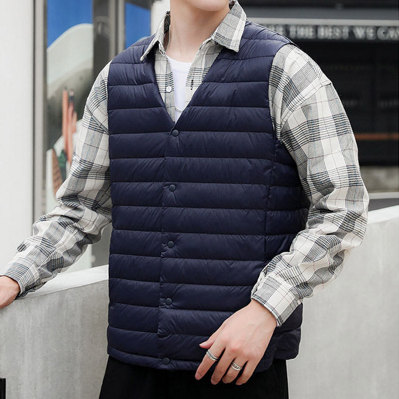 Men Winter Coats Puffer Jacket down Coat Crew Neck down Vest