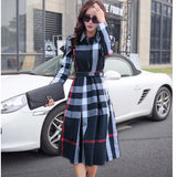 Elegant Swing Plaid Long Sleeve Dress