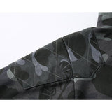 Shark Print Hoodie Autumn Men's Cotton Fashion Brand Shark Patchwork Sweater Zipper Jacket