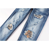 Amiri Jeans Casual Hip Hop Wash Splash-Ink Painted Slim Jeans Casual Fashionable 861