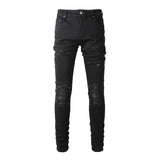 Amiri Jeans Casual Hip Hop Wash Splash-Ink Painted Slim Jeans Casual Fashionable 8520