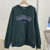 Diana Harvard Sweatshirt Letter Embroidery Velvet Padded Thickened Sweater
