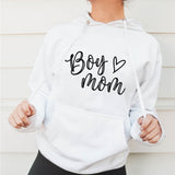 Boy Mama Hoodie Mother's Day Boy Mom Letter Love Heart Printed Hoodie