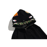 Shark Print Hoodie Camouflage Cardigan Men's and Women's Sweater Hoodie Coat