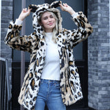 Women Dalmatian Coat Winter Leopard Print Coat
