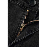 J Shaped Jeans Men's New Skinny Ripped Leg Opening Zipper Jeans