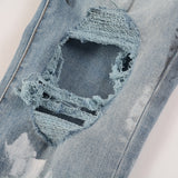 Amiri Jeans Casual Hip Hop Wash Splash-Ink Painted Slim Jeans Casual Fashionable 6626