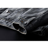Cotton Solid Men's Denim Trucker Jacket Mens Spring Autumn Casual Slim Fit Bomber Jackets Men Jean Outwear Cowboy Gray Denim Jacket