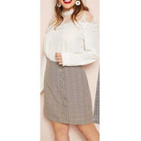 Women Plus Size Skirts Plaid Fashion Simple Skirt