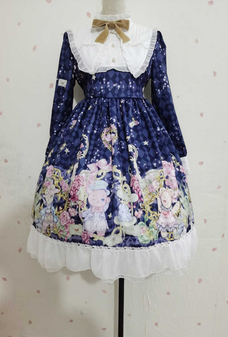 Gothic Lolita Harajuku Style Clothing Lolita Dress Lolita Long Sleeve Op Dress for Women
