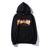 Thrasher Hoodie Autumn and Winter Flame Men and Women Casual Hooded Coat