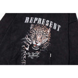 Represent Hoodie Correct Version Represent Cheetah Vintage Print Distressed Casual Hooded Hoody Men and Women Winter