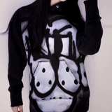 Chito Dog Print Hoodie Autumn and Winter Hooded Sweater Women's Loose Top